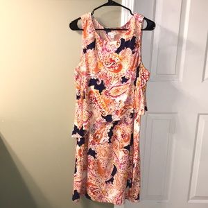 🧨5 for $25🧨 J.Jill Women’s Floral Paisley Asymmetrical Overlap Sleeveless Dress